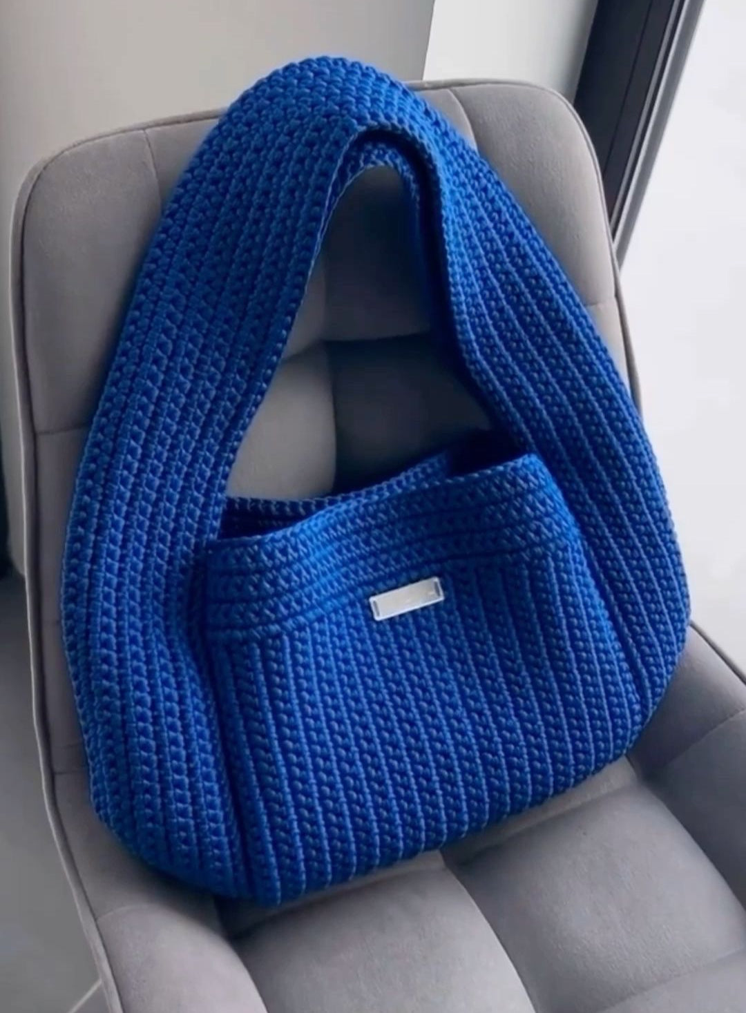 Royal Blue Knit Luxe Tote