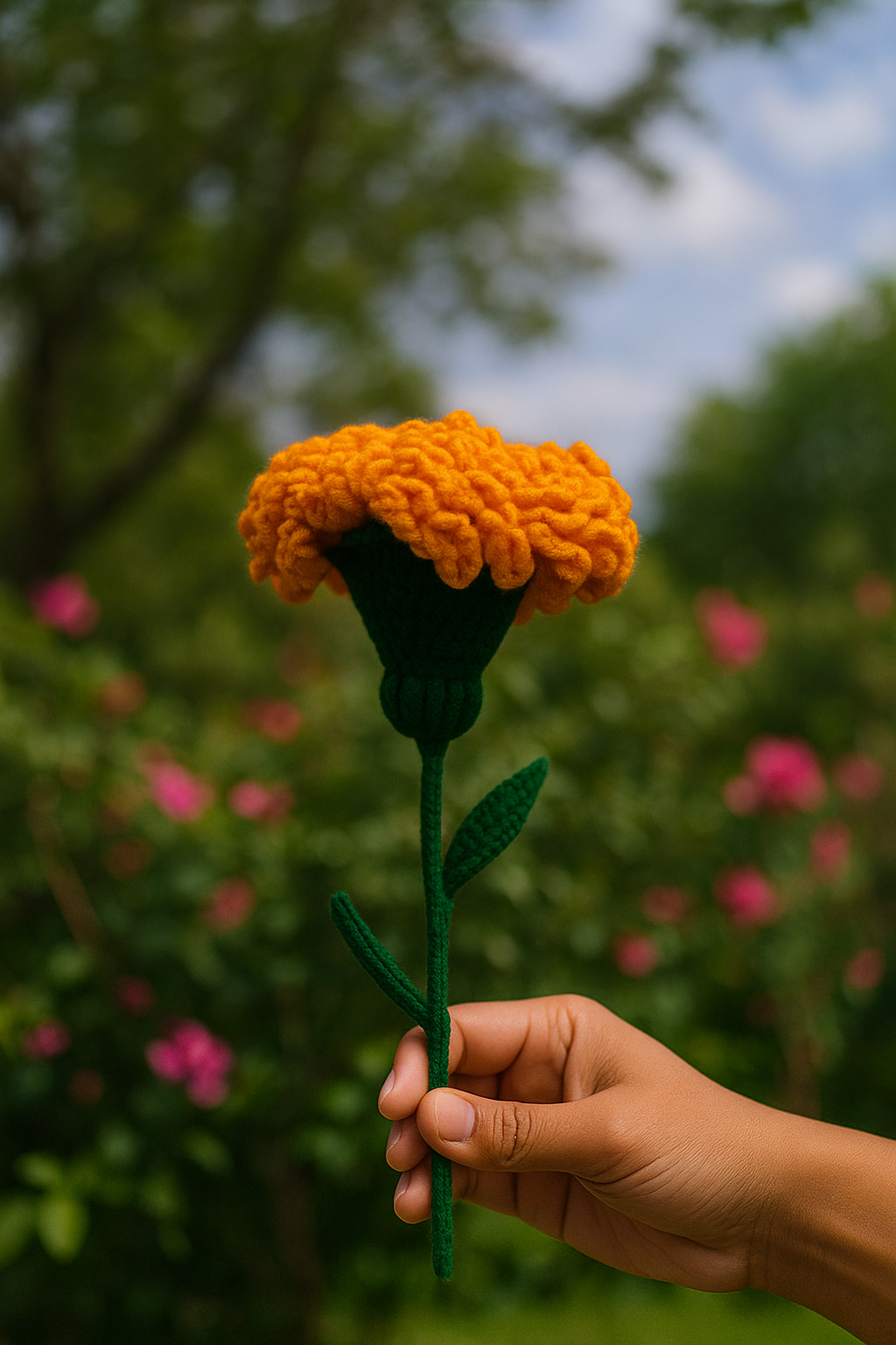 Handmade Convertible Crochet Marigold Flower & Doll