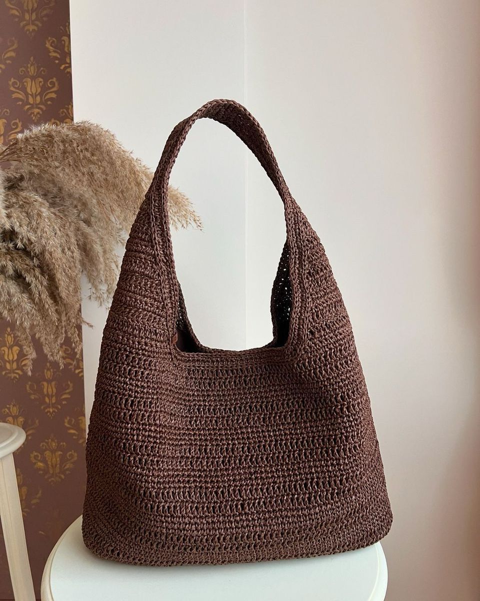 Mocha Brown Serenity Crochet Tote